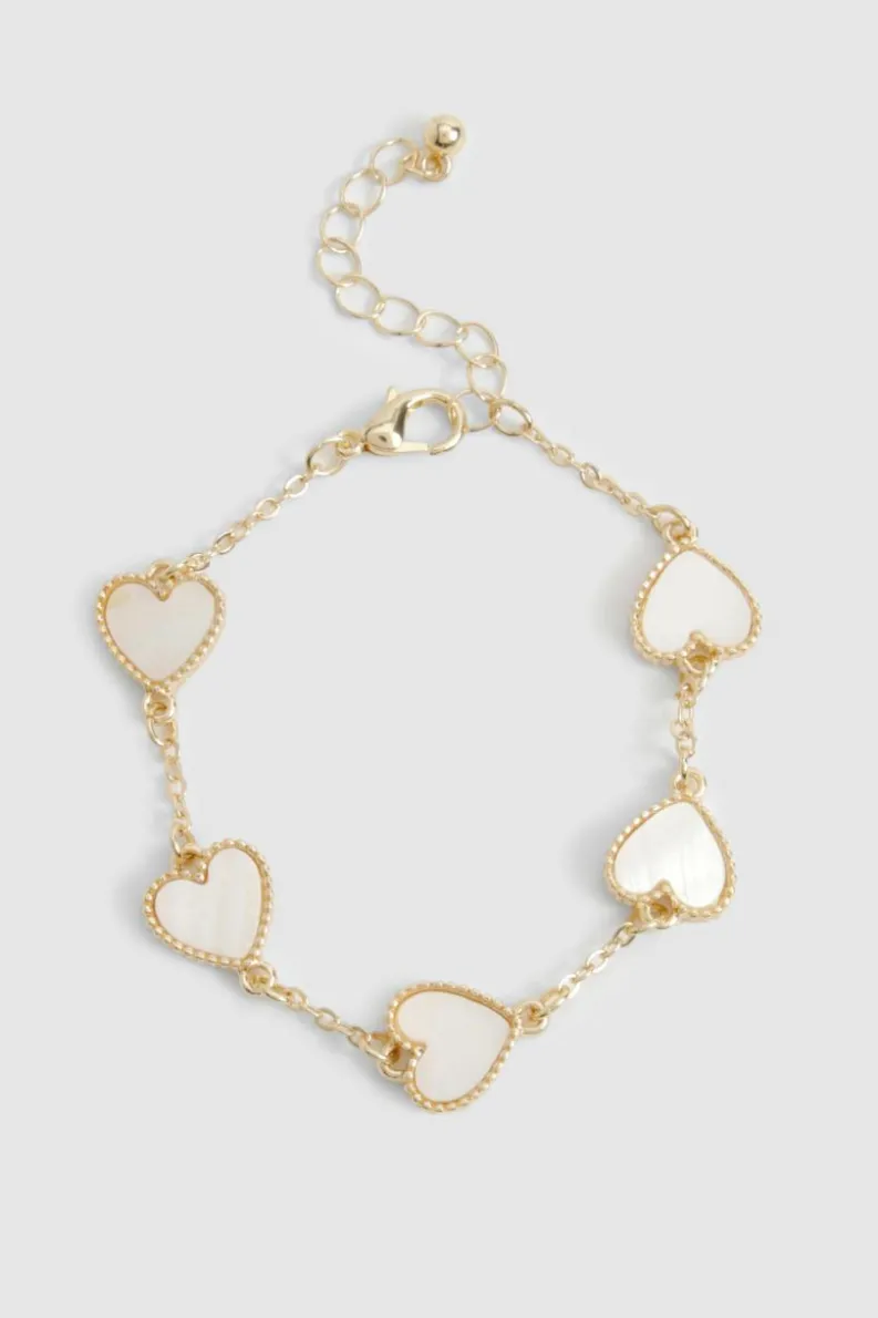 Bracelets*boohoo Scattered Heart Bracelet pearl