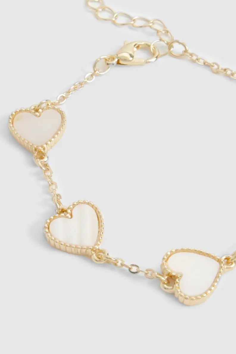 Bracelets*boohoo Scattered Heart Bracelet pearl