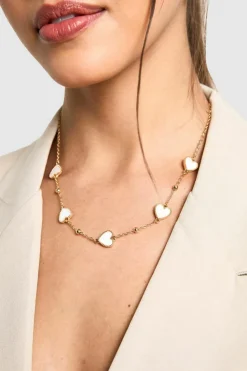 Necklaces*boohoo Scattered Heart Necklace pearl