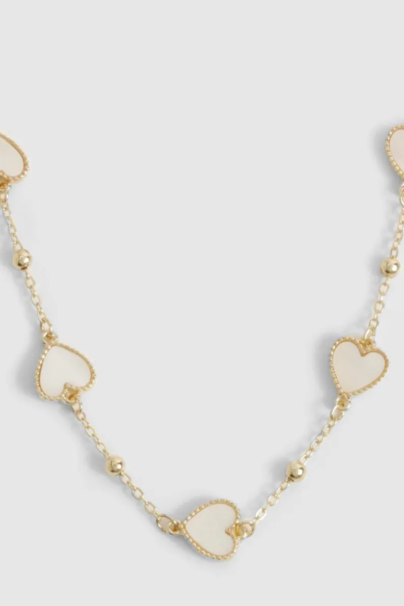 Necklaces*boohoo Scattered Heart Necklace pearl