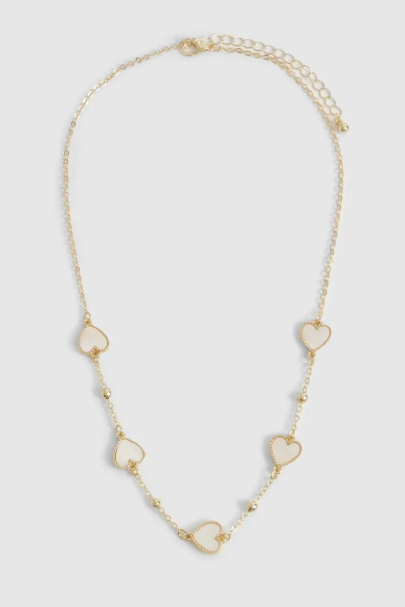 Necklaces*boohoo Scattered Heart Necklace pearl