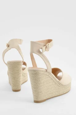 Heels|Wedges*boohoo Peep Toe Espadrille Wedges nude