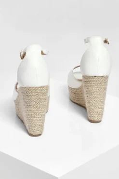 Wedges*boohoo Peeptoe Espadrille Wedges white