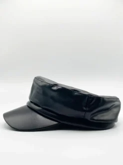 Hats & Gloves|Hats & Gloves*SVNX Penelope PU Leather Baker Boy In Black