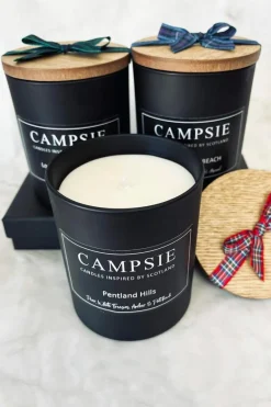 Candles & Diffusers|Candles*CAMPSIE Candles Pentland Pear & Freesia Scottish Tartan Candle Black