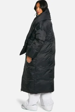 Up To 80% Off Winter Warmers|Puffer Jackets*boohoo Petite 2 In 1 Longline Scarf Puffer Jacket black