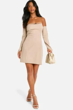 Bodycon Dresses|Suits & Tailoring*boohoo Petite Belt Detail Tailored Mini Dress stone