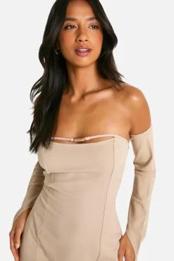 Bodycon Dresses|Suits & Tailoring*boohoo Petite Belt Detail Tailored Mini Dress stone