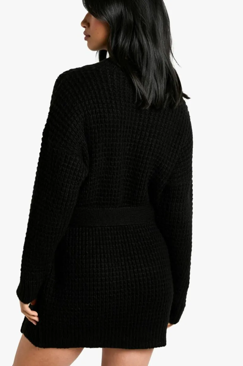 Jumper Dresses|Jumper Dresses*boohoo Petite Belted Knitted Jumper Dress black