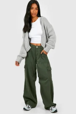 Cardigans*boohoo Petite Chunky Cardigan grey
