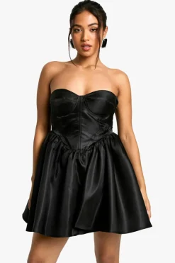 Skater Dresses|Mini Dresses*boohoo Petite Corset Lace Up Mini black