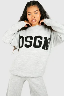 Jumpers|Dsgn Studio*boohoo Petite Dsgn Knitted Crew Neck Jumper grey
