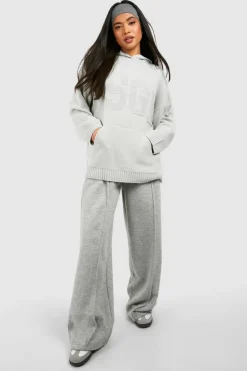 Jumpers|Dsgn Studio*boohoo Petite Dsgn Knitted Hoodie grey