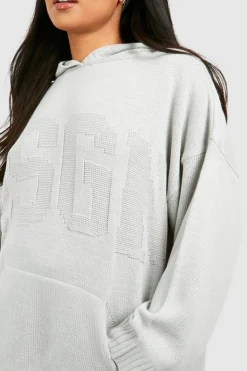 Jumpers|Dsgn Studio*boohoo Petite Dsgn Knitted Hoodie grey