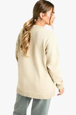 Jumpers|Up To 80% Off Winter Warmers*boohoo Petite DSGN Knitted Marl Reverse Stitch Jumper stone