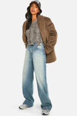 Jumpers|Jumpers & Cardigans*boohoo Petite Marl Frayed Hem Crop Knitted Jumper brown