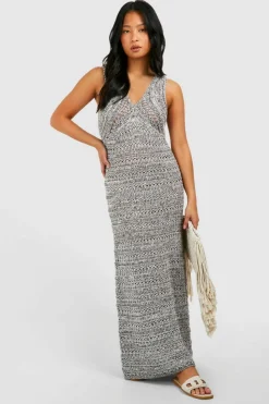 Jumper Dresses|Jumper Dresses*boohoo Petite Marl Knit Maxi Dress brown