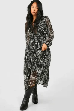 Skater Dresses*boohoo Petite Paisley Midaxi Dress mono