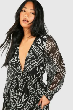 Skater Dresses*boohoo Petite Paisley Midaxi Dress mono