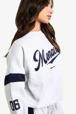 Sweatshirts|Athleisure*boohoo Petite Santa Monaco Panel Detail Oversized Sweatshirt grey