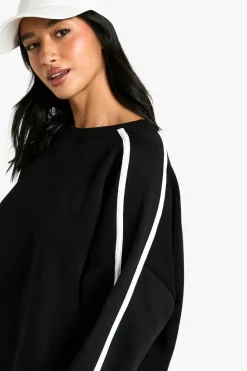 Sweatshirts|Hoodies & Sweatshirts*boohoo Petite Side Stripe Sweatshirt black