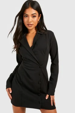 Blazer Dresses*boohoo Petite Studded Blazer Dress black