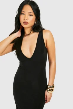 Bodycon Dresses*boohoo Petite V Neck Maxi Dress black