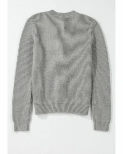 Cardigans*Azura Exchange Philippine Gray Ribbed Knit Bow Front Buttoned Cardigan Multi