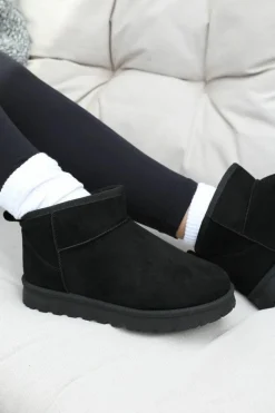 All Boots|Boots*Where's That From Pine' Faux Fur Lining Ankle Boots Black