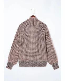Cardigans*Azura Exchange Chunky Waffle Knit Oversized Collar Cardigan Pink