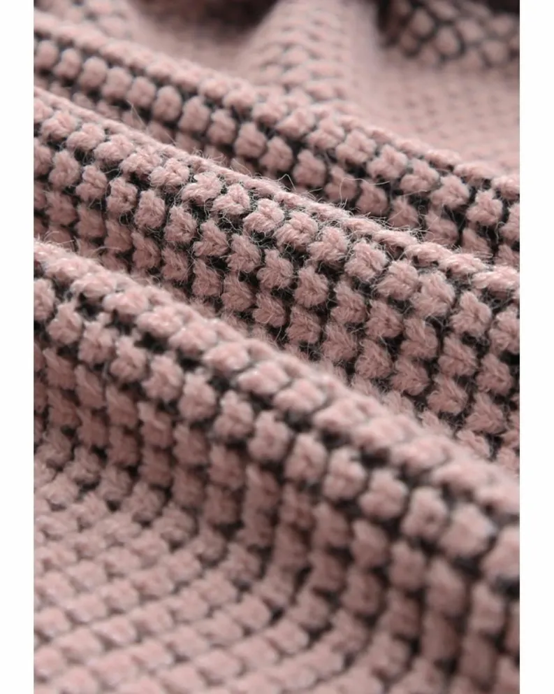 Cardigans*Azura Exchange Chunky Waffle Knit Oversized Collar Cardigan Pink