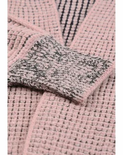 Cardigans*Azura Exchange Chunky Waffle Knit Oversized Collar Cardigan Pink