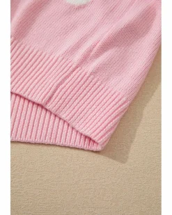 Cardigans*Azura Exchange Floral Print Knitted Open Front Loose Cardigan Pink