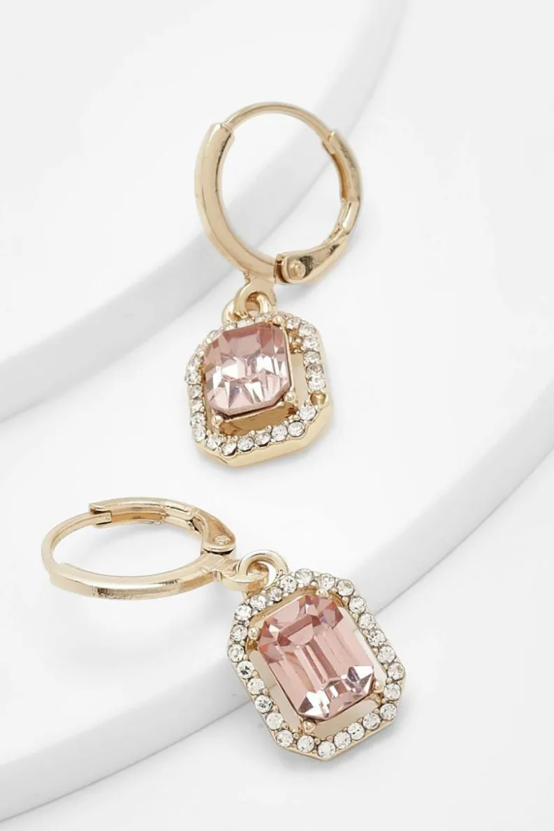 Earrings*boohoo Halo Drop Hoop Earrings pink