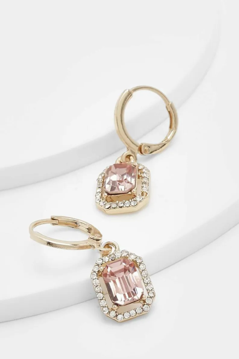 Earrings*boohoo Halo Drop Hoop Earrings pink