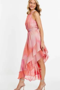 Midi Dresses*Quiz Ombre Chiffon Midi Dress Pink
