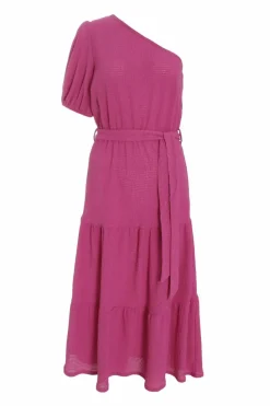 Midi Dresses*Quiz One Shoulder Midi Dress Pink