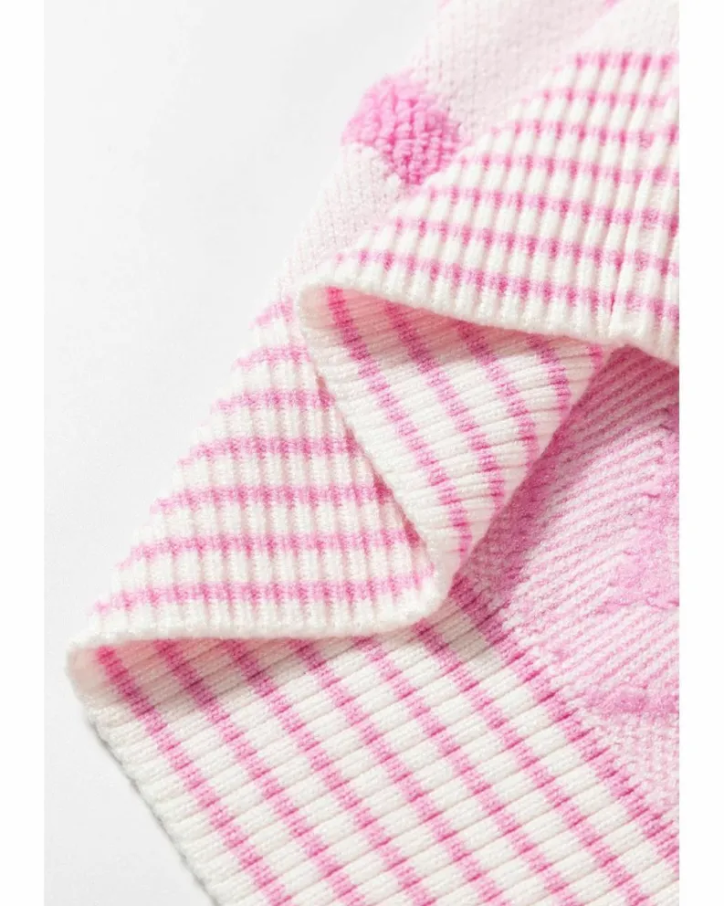Cardigans*Azura Exchange Rhombus Pattern Knit Open Front Pocketed Cardigans Pink