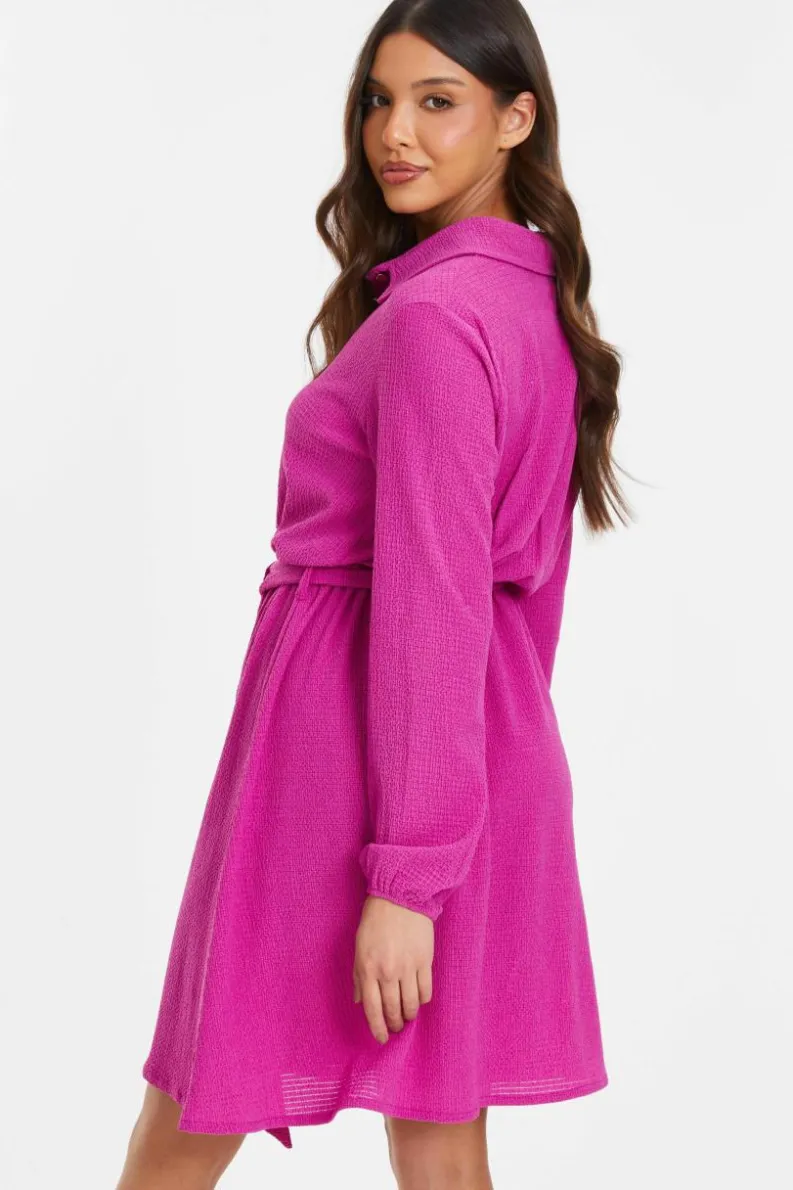 Shirt Dresses*Quiz Shirt Mini Dress Pink