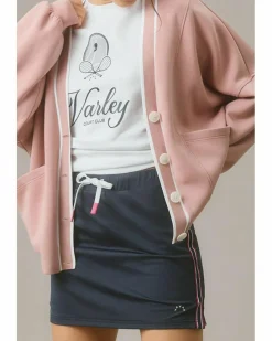 Cardigans*Azura Exchange Pink Stripe Contrast Trim V Neck Buttoned Front Pocketed Knit Cardigan Multi