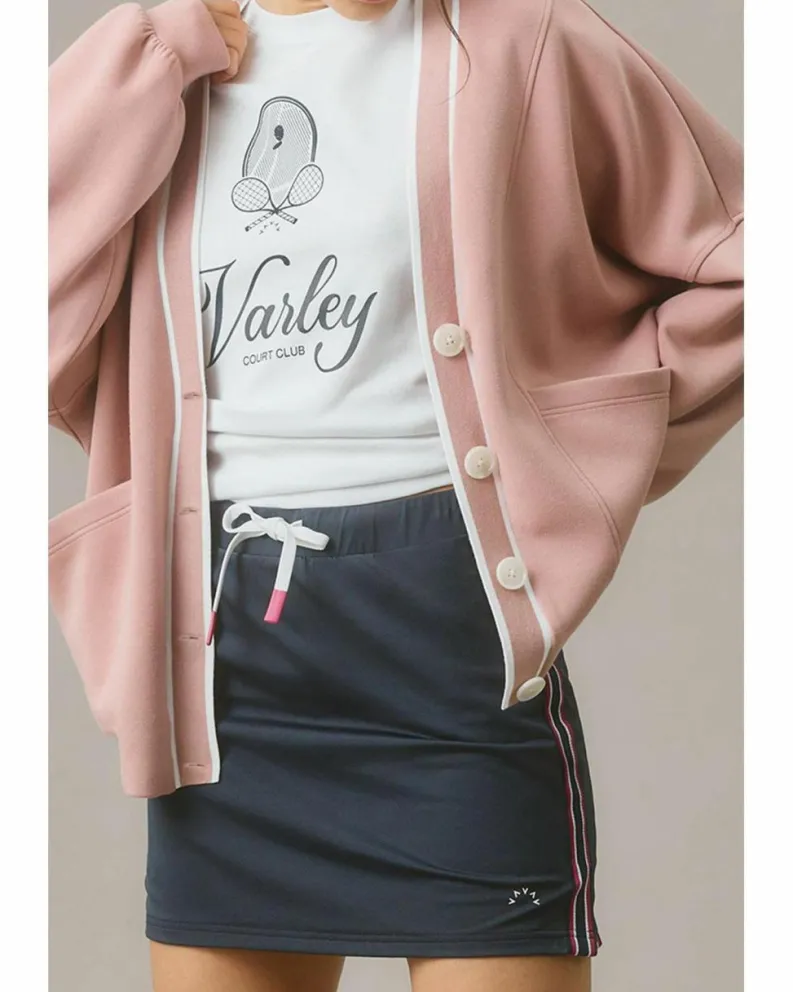 Cardigans*Azura Exchange Pink Stripe Contrast Trim V Neck Buttoned Front Pocketed Knit Cardigan Multi