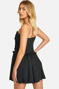 Skater Dresses*boohoo Plain Contrast Mini Dress black