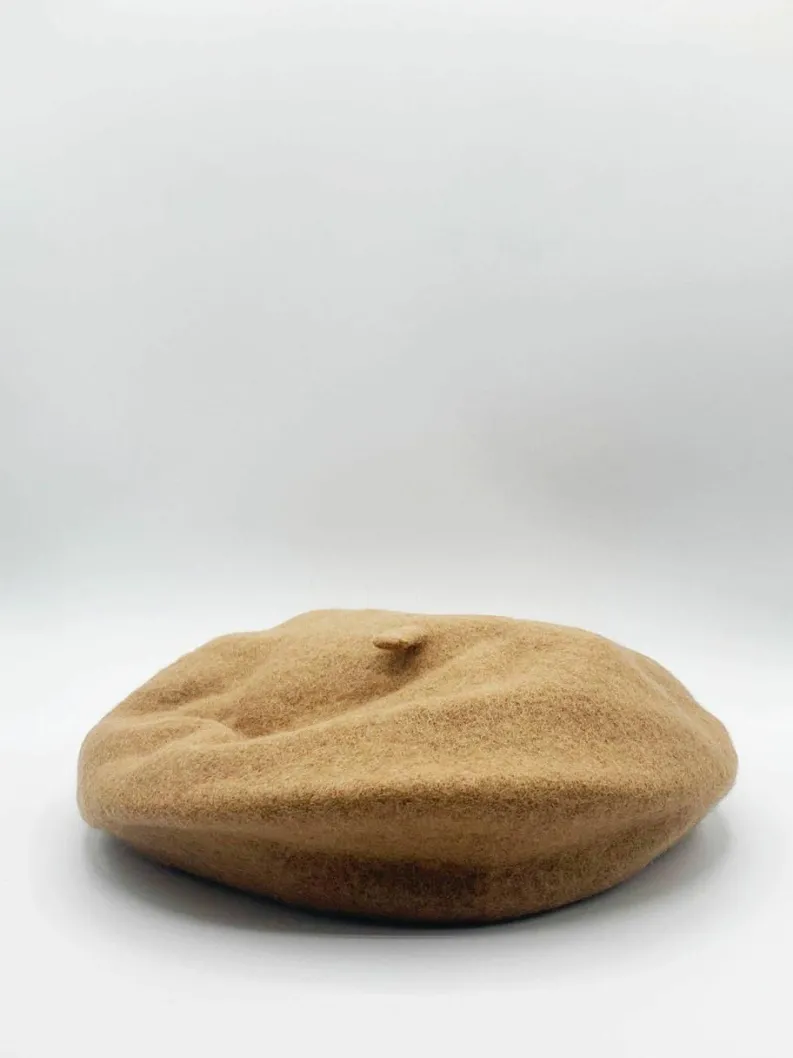 Hats & Gloves|Hats & Gloves*SVNX Plain Felt Beret Brown