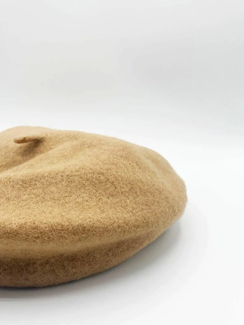 Hats & Gloves|Hats & Gloves*SVNX Plain Felt Beret Brown