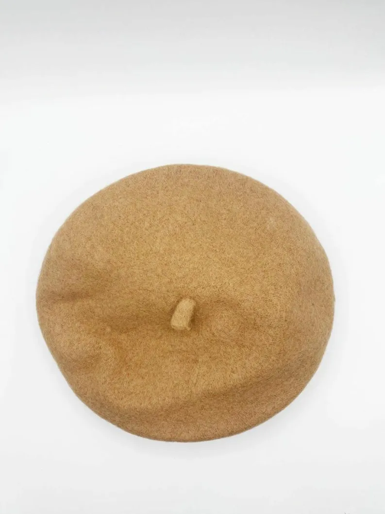 Hats & Gloves|Hats & Gloves*SVNX Plain Felt Beret Brown