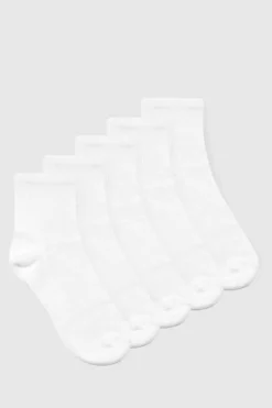 Tights & Socks|Tights & Socks*boohoo Plain 5 Pack Ankle Sport Socks white