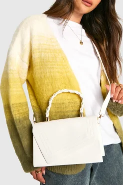 Cross-Body Bags|Handbags*boohoo Plait Handle Structured Crossbody Grab Bag white