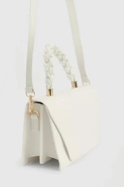 Cross-Body Bags|Handbags*boohoo Plait Handle Structured Crossbody Grab Bag white