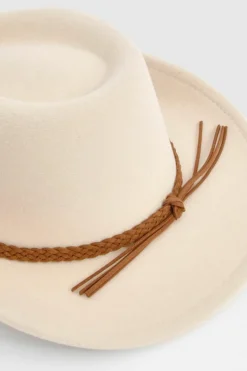 Hats & Gloves|Hats & Gloves*boohoo Plaited Detail Western Cowboy Hat ivory