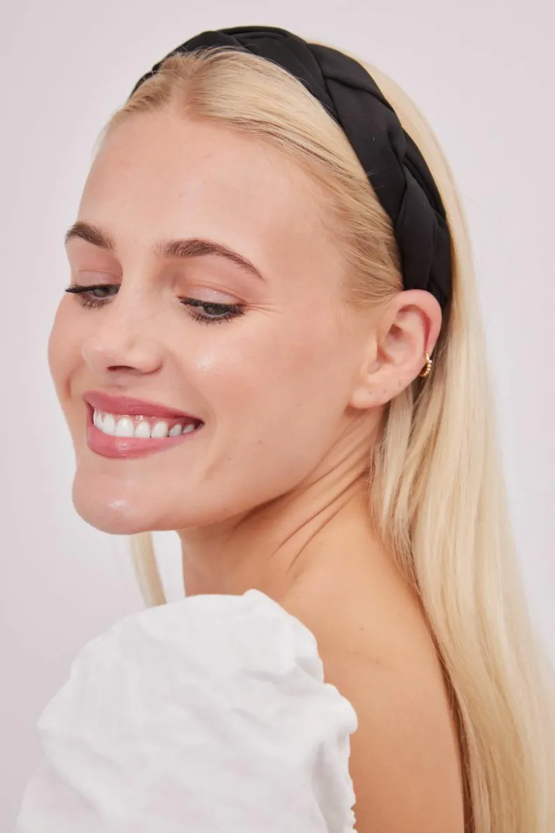 Hair Accessories*My Accessories London Plaited Woven Headband in Black